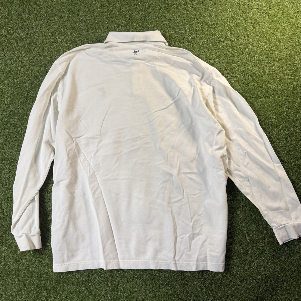 Vintage Y2K Ashworth Polo Shirt XL Mens White Embroidered Logo Long Sleeve Golf - Picture 9 of 10